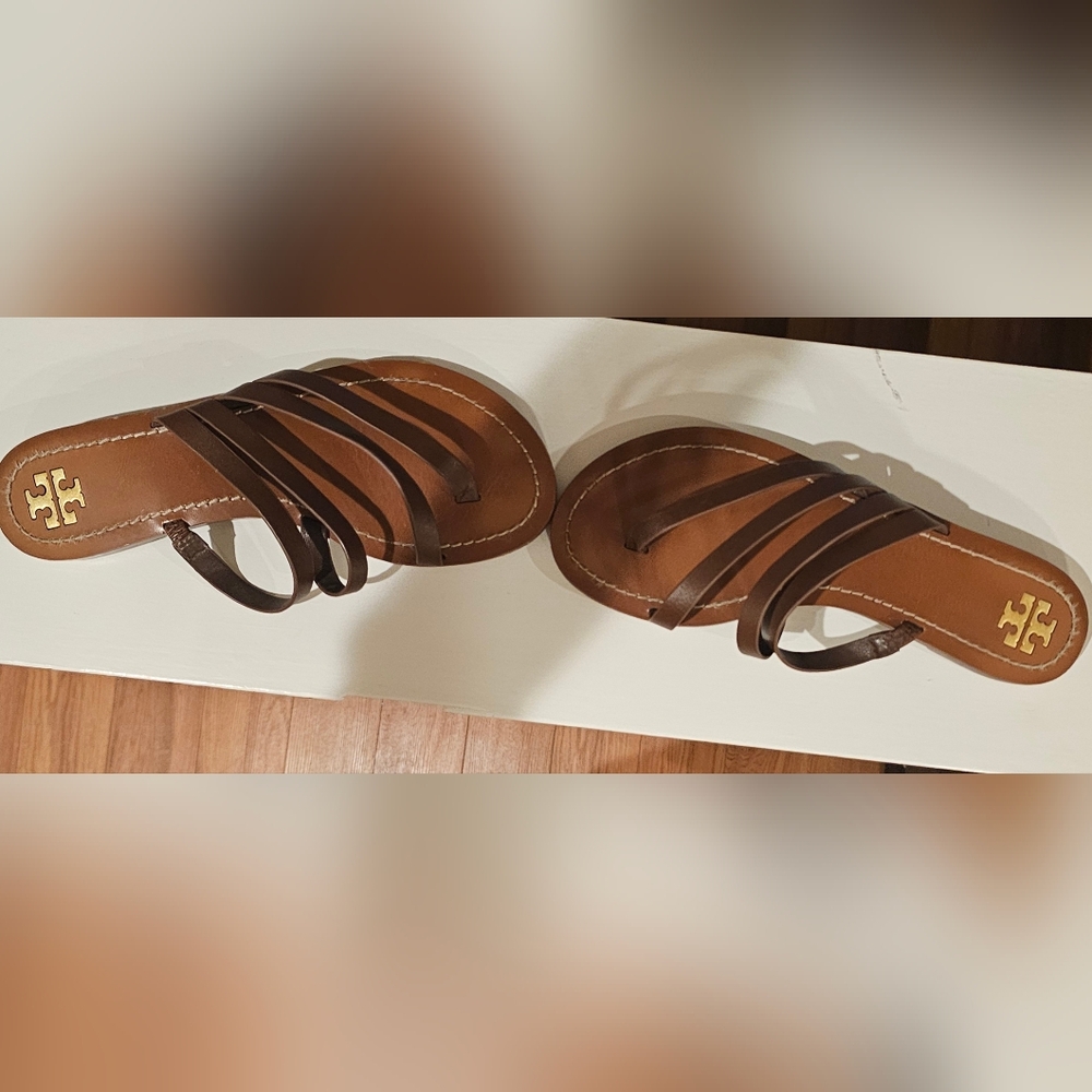 Tory Burch Brown Leather Sandals - Picture 3 of 5